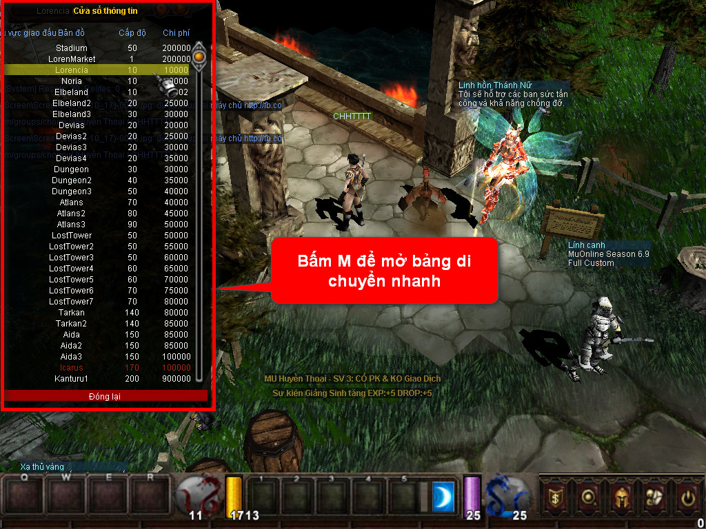 Chức năng chính của Game MU Thiên Tử Chức năng chính của Game MU Thiên Tử